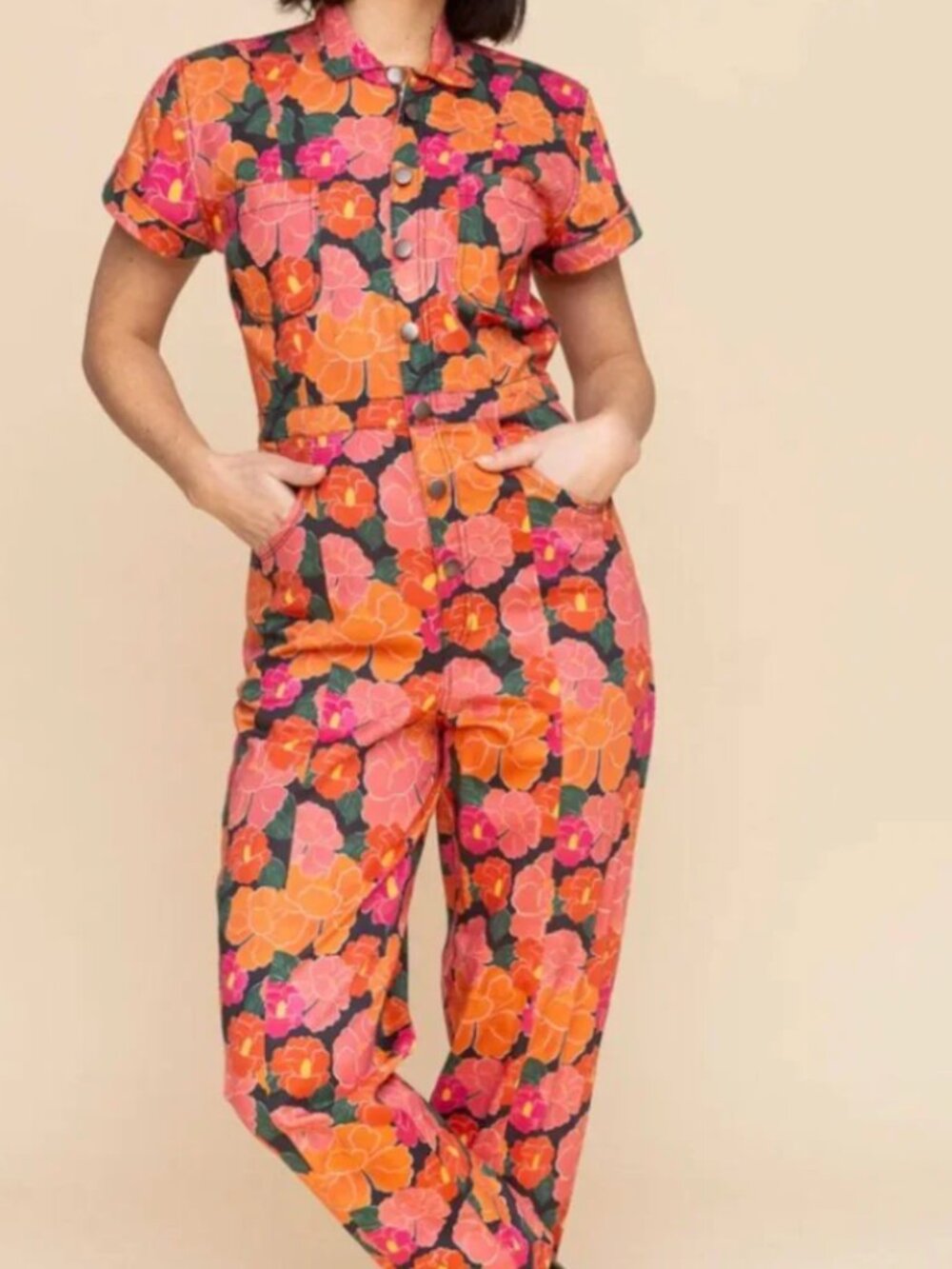 Mixed By Nasrin Classic Jumpsuit In Floral Ruby